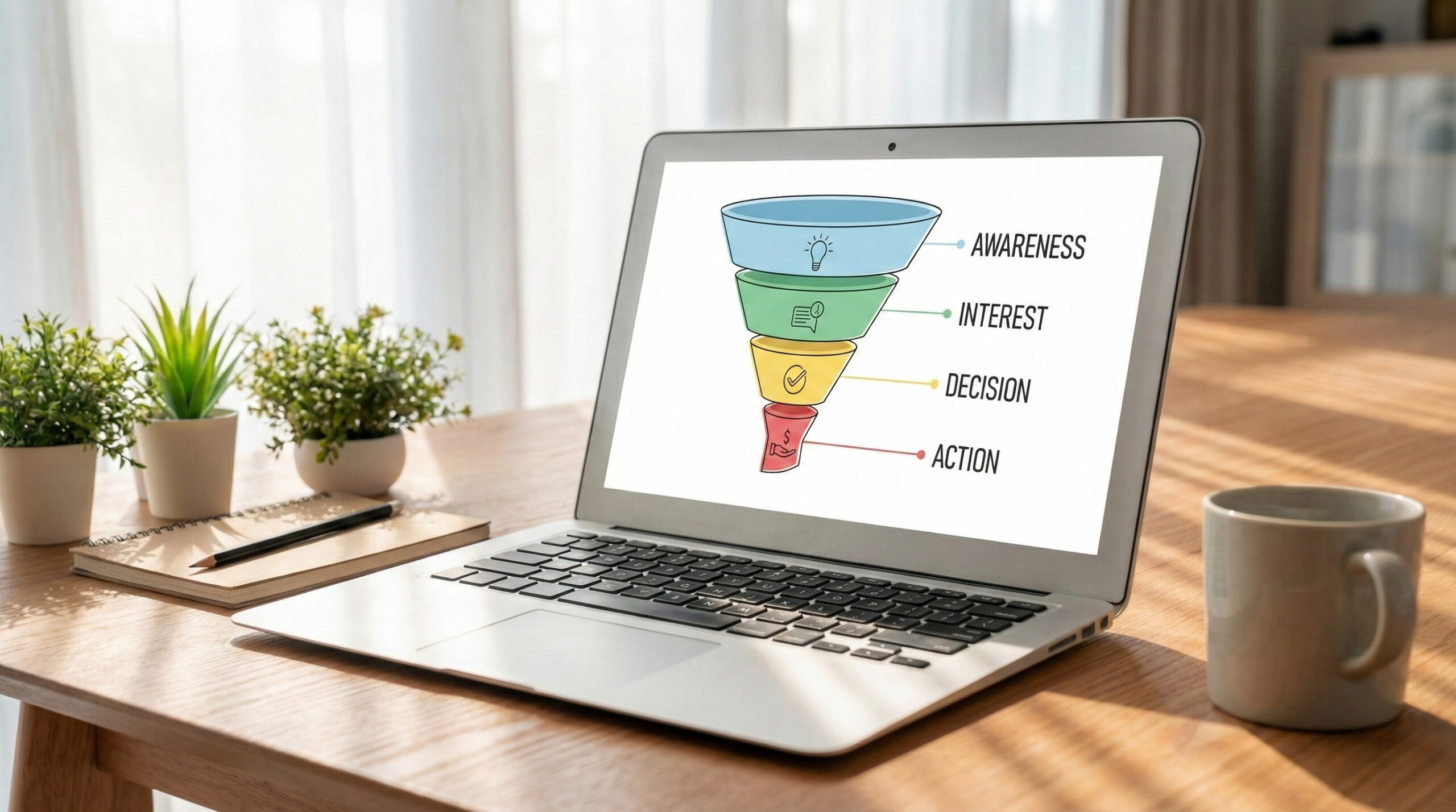 sales funnel stages explained visually