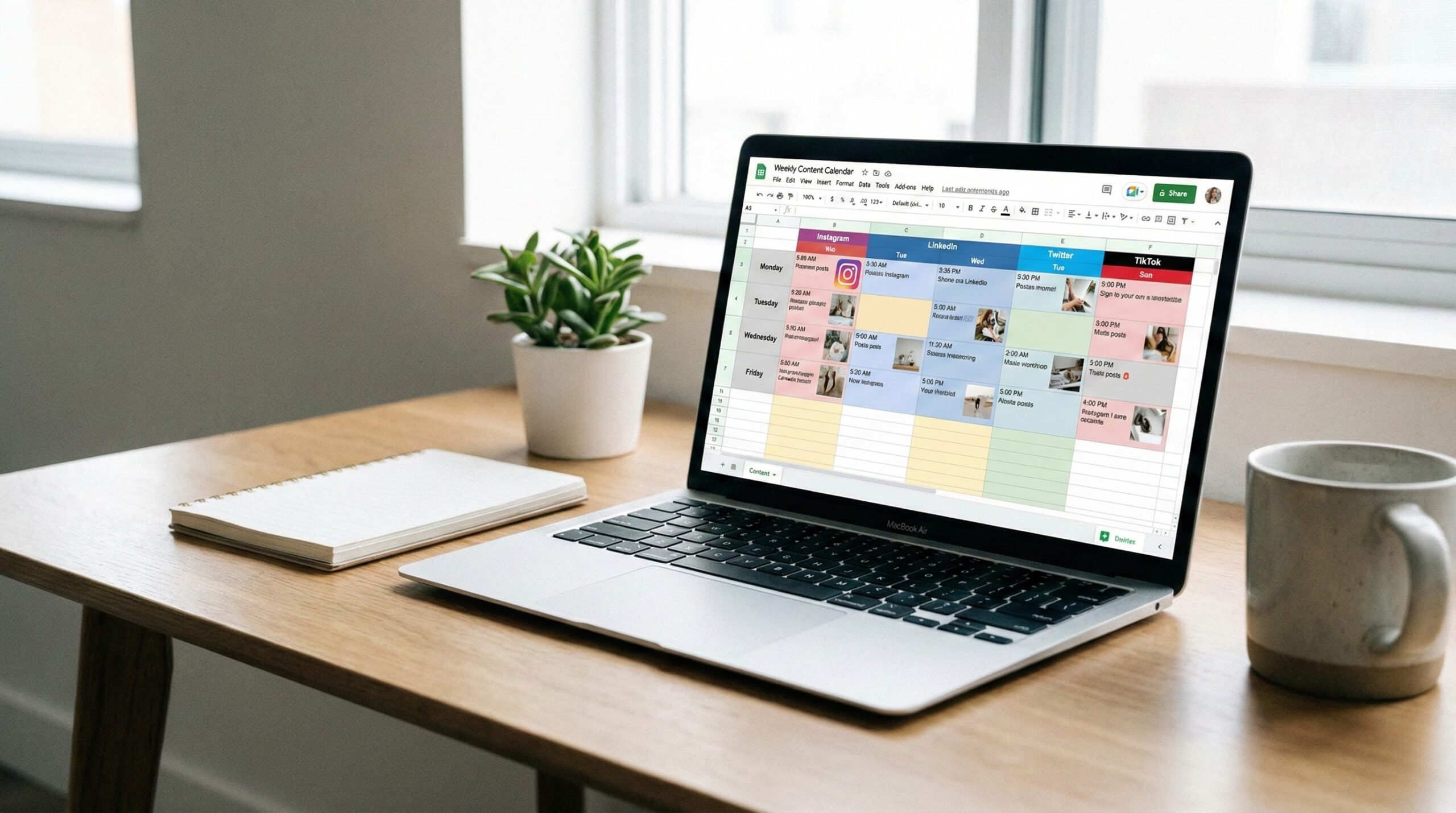 social media content calendar for consistent posting